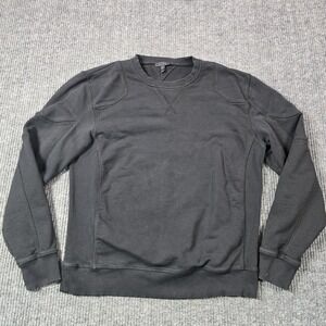 Belstaff Sweater Mens XL Black Pullover Crew Neck Fleece Heavyweight Stretch